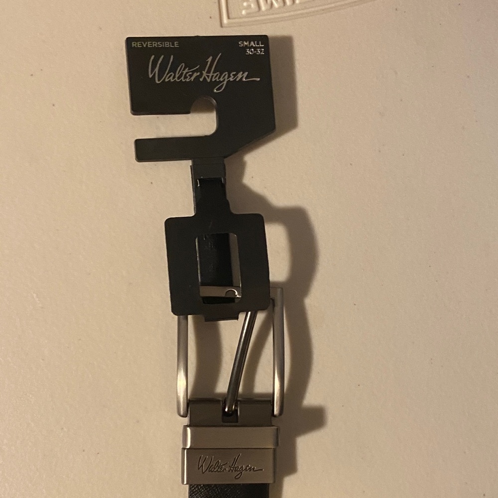 Walter Hagen Black and Silver Reversible Belt